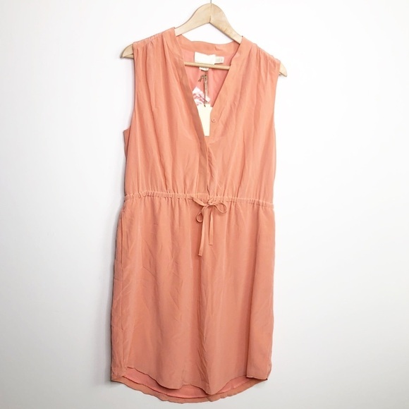 CYNTHIA Rowley, peach silk mini dress - Picture 5 of 8